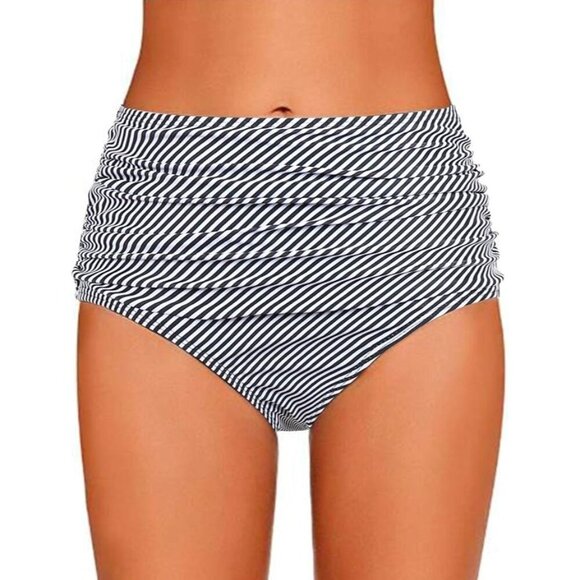 Vackutliv High Waisted Bikini Swim Bottoms Ruched Tummy Control - Size XL, NWOT - Picture 1 of 5